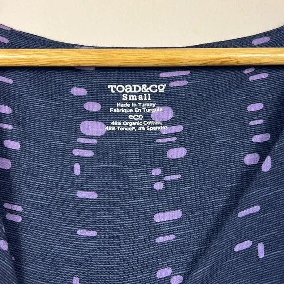 Toad&Co Rosemarie Navy and Light Blue Jersey Knit Dress Size Small EUC - Picture 7 of 16